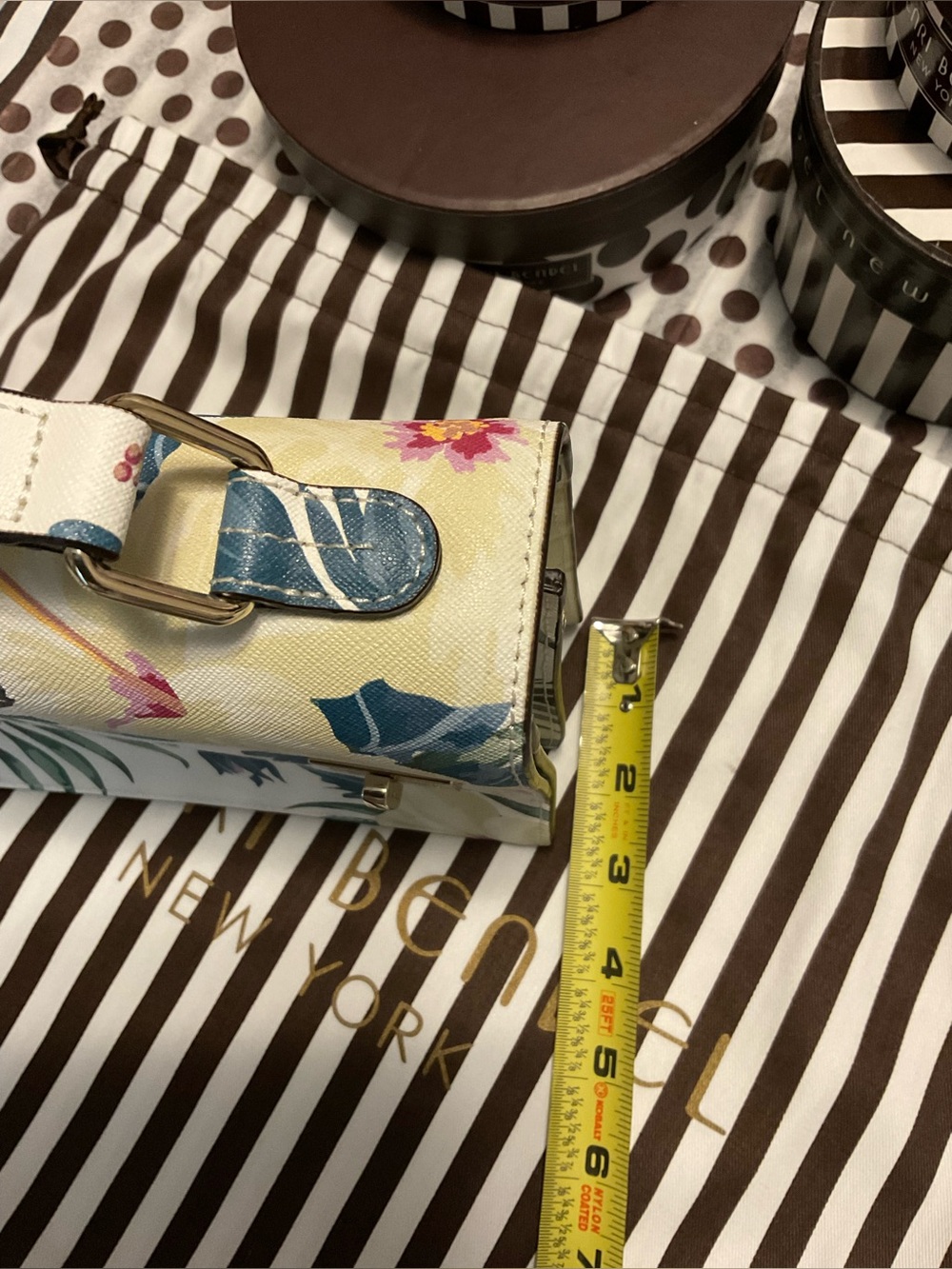 EUC Henri Bendel West 57th Schoolbag in Tropical Floral Print w Dust Bag - Picture 16 of 16